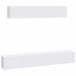 vidaXL Set di Mobili Porta TV 4 pz Bianco in Legno Multistrato - Vista aggiuntiva 2