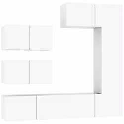 vidaXL Set di Mobili Porta TV 6 pz Bianco in Legno Multistrato - Vista aggiuntiva 2