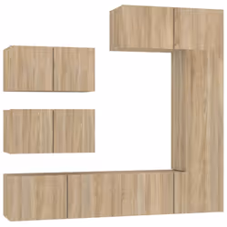 vidaXL Set di Mobili Porta TV 6 pz Rovere Sonoma in Legno Multistrato - Vista aggiuntiva 2