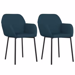 vidaXL Sedie da Pranzo 2 pz Blu in Velluto - Vista aggiuntiva 2