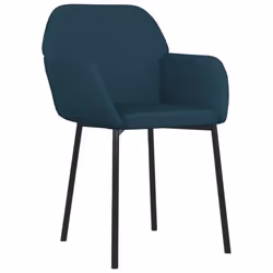 vidaXL Sedie da Pranzo 2 pz Blu in Velluto - Vista aggiuntiva 3