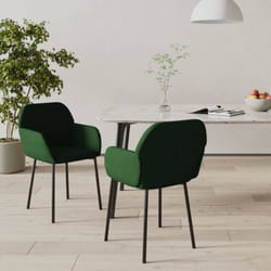 Vidaxl - Sedie da Pranzo 2 pz Verde Scuro in Velluto 33010
