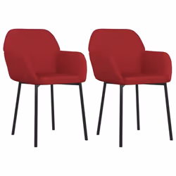 vidaXL Sedie da Pranzo 2 pz Rosso Vino in Velluto - Vista aggiuntiva 2
