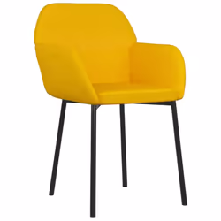 vidaXL Sedie da Pranzo 2 pz Gialle in Velluto - Vista aggiuntiva 3