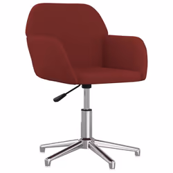 vidaXL Sedia da Ufficio Girevole Rosso Vino in Tessuto - Vista aggiuntiva 2