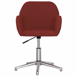 vidaXL Sedia da Ufficio Girevole Rosso Vino in Tessuto - Vista aggiuntiva 3