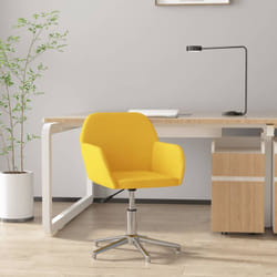 vidaXL Sedia da Ufficio Girevole Giallo Chiaro in Tessuto