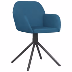 vidaXL Sedie da Pranzo Girevoli 2 pz Blu in Velluto - Vista aggiuntiva 3
