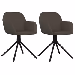 vidaXL Sedie da Pranzo Girevoli 2 pz Grigio Scuro in Velluto - Vista aggiuntiva 2