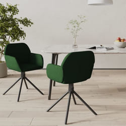 Sedie da Pranzo Girevoli 2 pz Verde Scuro in Velluto Vidaxl