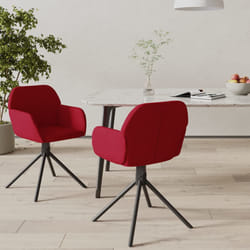 vidaXL Sedie da Pranzo Girevoli 2 pz Rosso Vino in Velluto