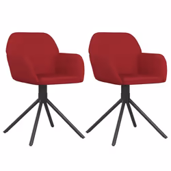 vidaXL Sedie da Pranzo Girevoli 2 pz Rosso Vino in Velluto - Vista aggiuntiva 2