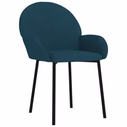 vidaXL Sedie da Pranzo 2 pz Blu in Velluto - Vista aggiuntiva 3