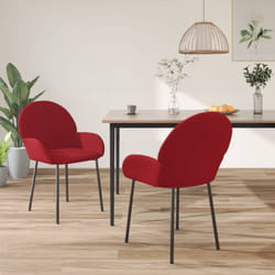 Sedie da Pranzo 2 pz Rosso Vino in Velluto vidaXL