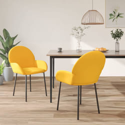 vidaXL Sedie da Pranzo 2 pz Gialle in Velluto