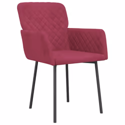 vidaXL Sedie da Pranzo 2 pz Rosso Vino in Velluto - Vista aggiuntiva 3