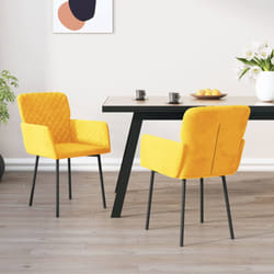 vidaXL Sedie da Pranzo 2 pz Gialle in Velluto