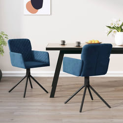 vidaXL Sedie da Pranzo Girevoli 2 pz Blu in Velluto
