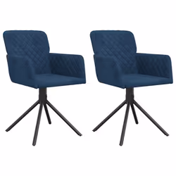 vidaXL Sedie da Pranzo Girevoli 2 pz Blu in Velluto - Vista aggiuntiva 2