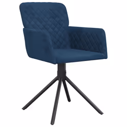 vidaXL Sedie da Pranzo Girevoli 2 pz Blu in Velluto - Vista aggiuntiva 3