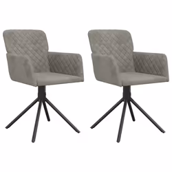 vidaXL Sedie da Pranzo Girevoli 2 pz Grigio Chiaro in Velluto - Vista aggiuntiva 2