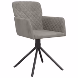 vidaXL Sedie da Pranzo Girevoli 2 pz Grigio Chiaro in Velluto - Vista aggiuntiva 3
