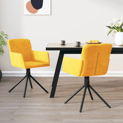 vidaXL Sedie da Pranzo Girevoli 2 pz Gialle in Velluto