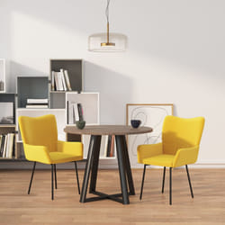 vidaXL Sedie da Pranzo 2 pz Gialle in Velluto