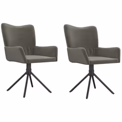 vidaXL Sedie da Pranzo Girevoli 2 pz Grigio Scuro in Velluto - Vista aggiuntiva 2