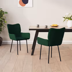 Sedie da Pranzo 2 pz Verde Scuro in Vellutocod mxl 119464