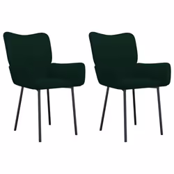 Sedie da Pranzo 2 pz Verde Scuro in Vellutocod mxl 119464