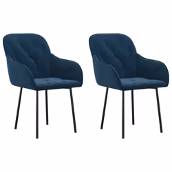 Sedie da Pranzo 2 pz Blu in Vellutocod mxl 95531