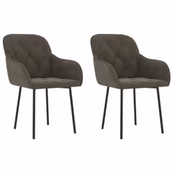 vidaXL Sedie da Pranzo 2 pz Grigio Scuro in Velluto - Vista aggiuntiva 2