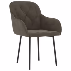 vidaXL Sedie da Pranzo 2 pz Grigio Scuro in Velluto - Vista aggiuntiva 3