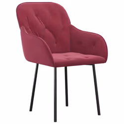 vidaXL Sedie da Pranzo 2 pz Rosso Vino in Velluto - Vista aggiuntiva 3