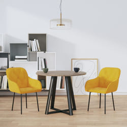 vidaXL Sedie da Pranzo 2 pz Gialle in Velluto