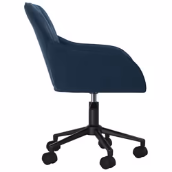 Sedia Girevole da Ufficio Blu in Velluto - Vista aggiuntiva 4