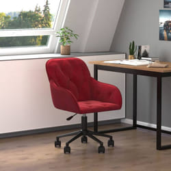 Sedia Girevole da Ufficio Rosso Vino in Velluto vidaXL55012