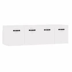 vidaXL Mobili Parete 2 pz Bianco Lucido 80x36,5x35cm Legno Multistrato - Vista aggiuntiva 2