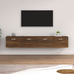 2 pz Mobili Parete, Mobili tv Parete Rovere Marrone 100x36, 5x35 cm in Multistrato Vidaxl