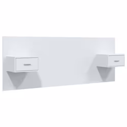 vidaXL Testiera per Letto con Comodini in Legno Multistrato Bianco - Vista aggiuntiva 2
