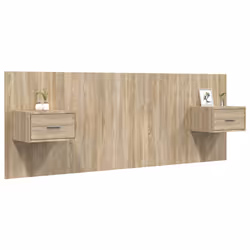 vidaXL Testiera Letto con Comodini in Legno Multistrato Rovere Sonoma - Vista aggiuntiva 3
