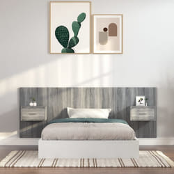 vidaXL Testiera Letto con Comodini in Legno Multistrato Grigio Sonoma