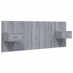 vidaXL Testiera Letto con Comodini in Legno Multistrato Grigio Sonoma - Vista aggiuntiva 2