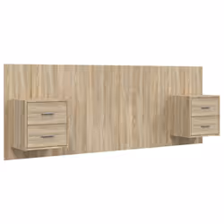 vidaXL Testiera Letto con Comodini in Legno Multistrato Rovere Sonoma - Vista aggiuntiva 2