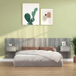 vidaXL Testiera Letto con Comodini in Legno Multistrato Grigio Sonoma