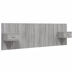 vidaXL Testiera Letto con Comodini in Legno Multistrato Grigio Sonoma - Vista aggiuntiva 2
