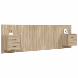 vidaXL Testiera Letto con Comodini in Legno Multistrato Rovere Sonoma - Vista aggiuntiva 3