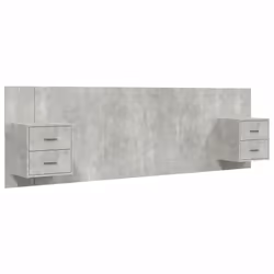 vidaXL Testiera Letto con Comodini in Legno Multistrato Grigio Cemento - Vista aggiuntiva 2