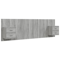 VidaXL 3115714 testiera e pedana Grigio, Quercia